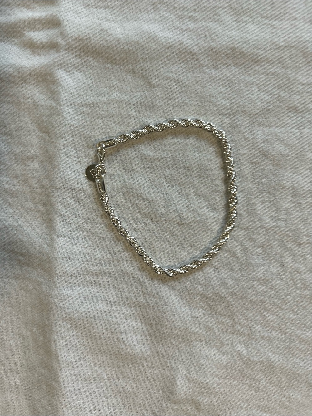 Sterling Silver Twisted Rope Bracelet - Silver